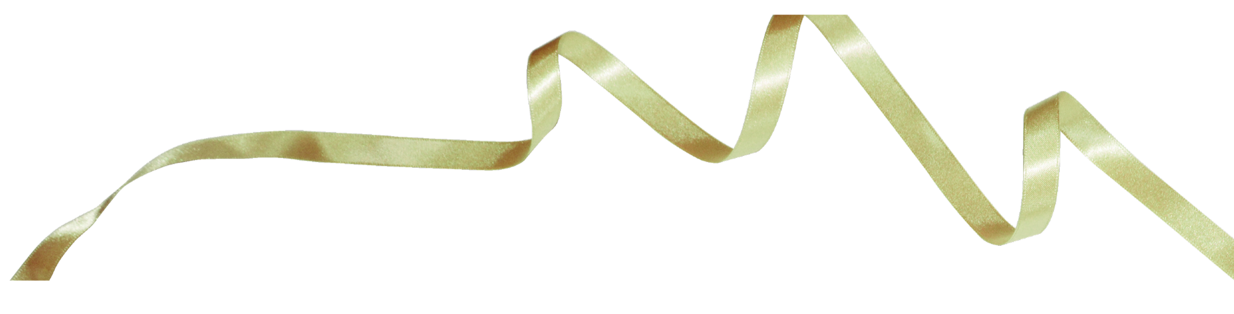 A gold ribbon curled into loops and flowing against a black background.