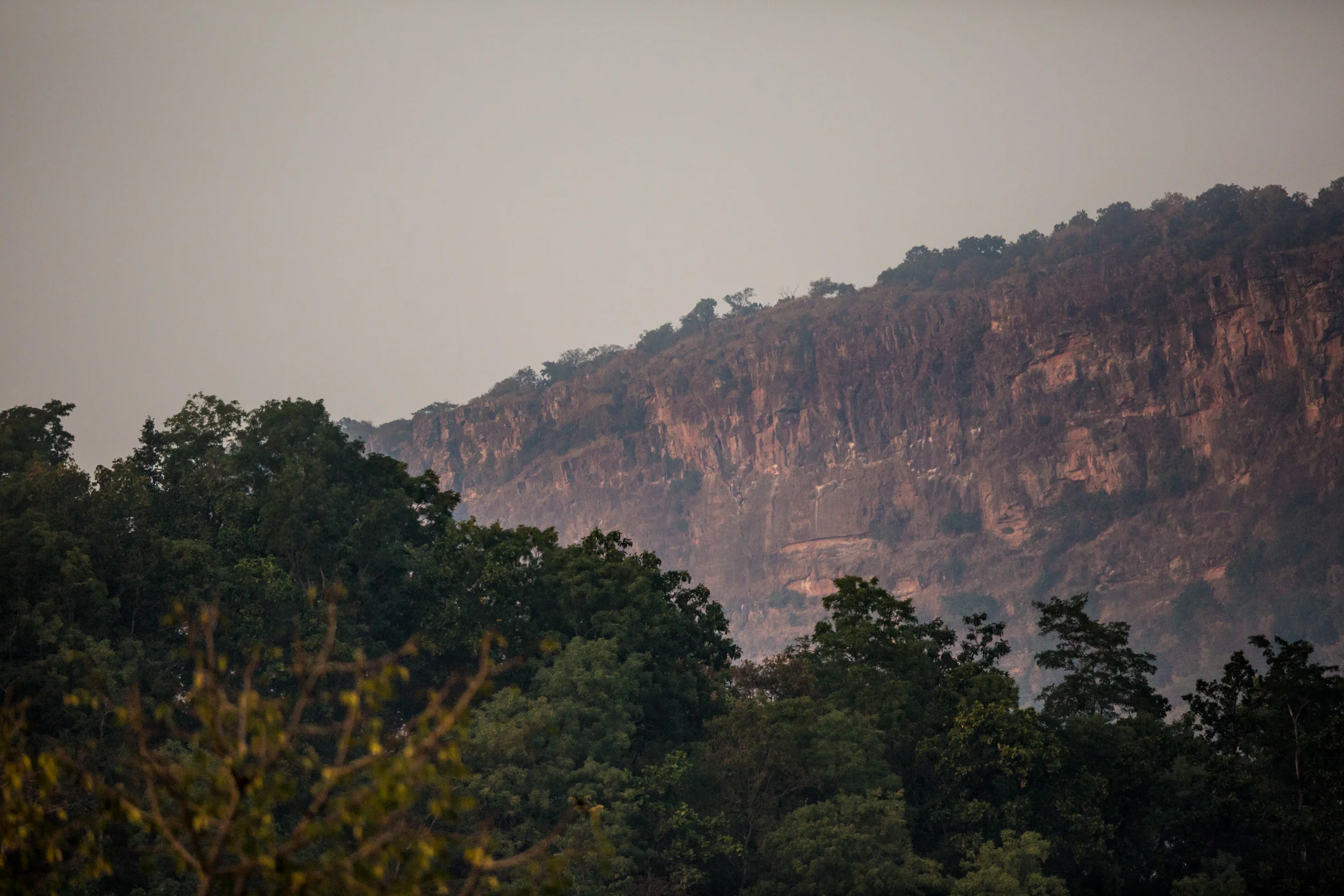 The fort hill dominates the landscape. CLICK IMAGE for full screen.