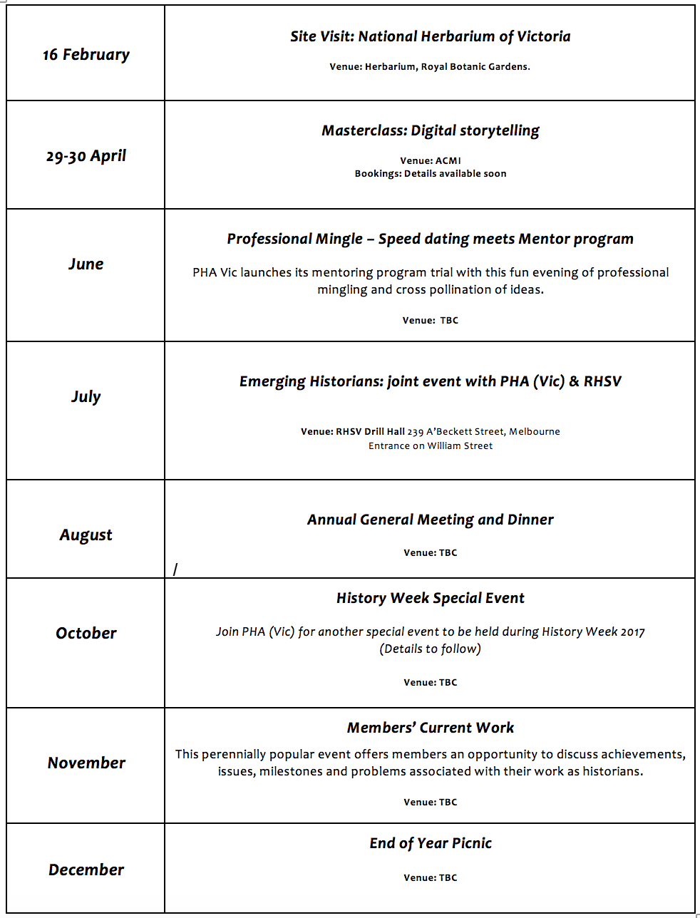 Check the  Events page  for more details!