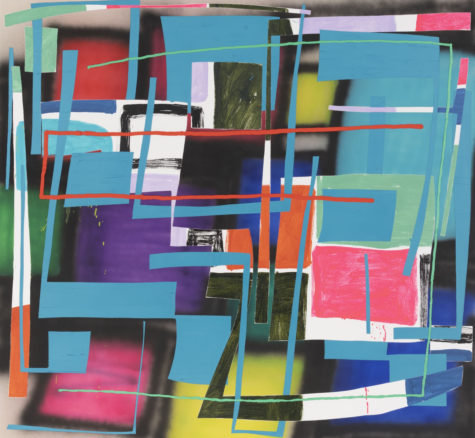 Trudy Benson Pink Square , 2018 Oil and acrylic on canvas 61 x 66 inches