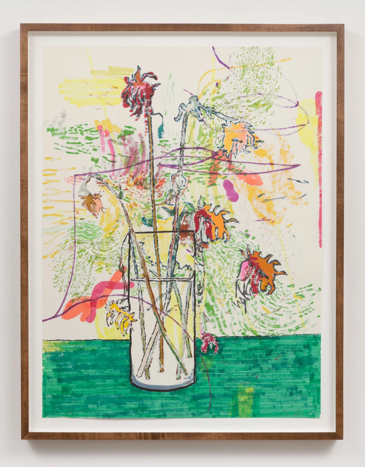 Chris Hood Untitled (Refraction Drawing 4) , 2018 Ink and markers on Canson classic cream 24 x 18 inches (framed)