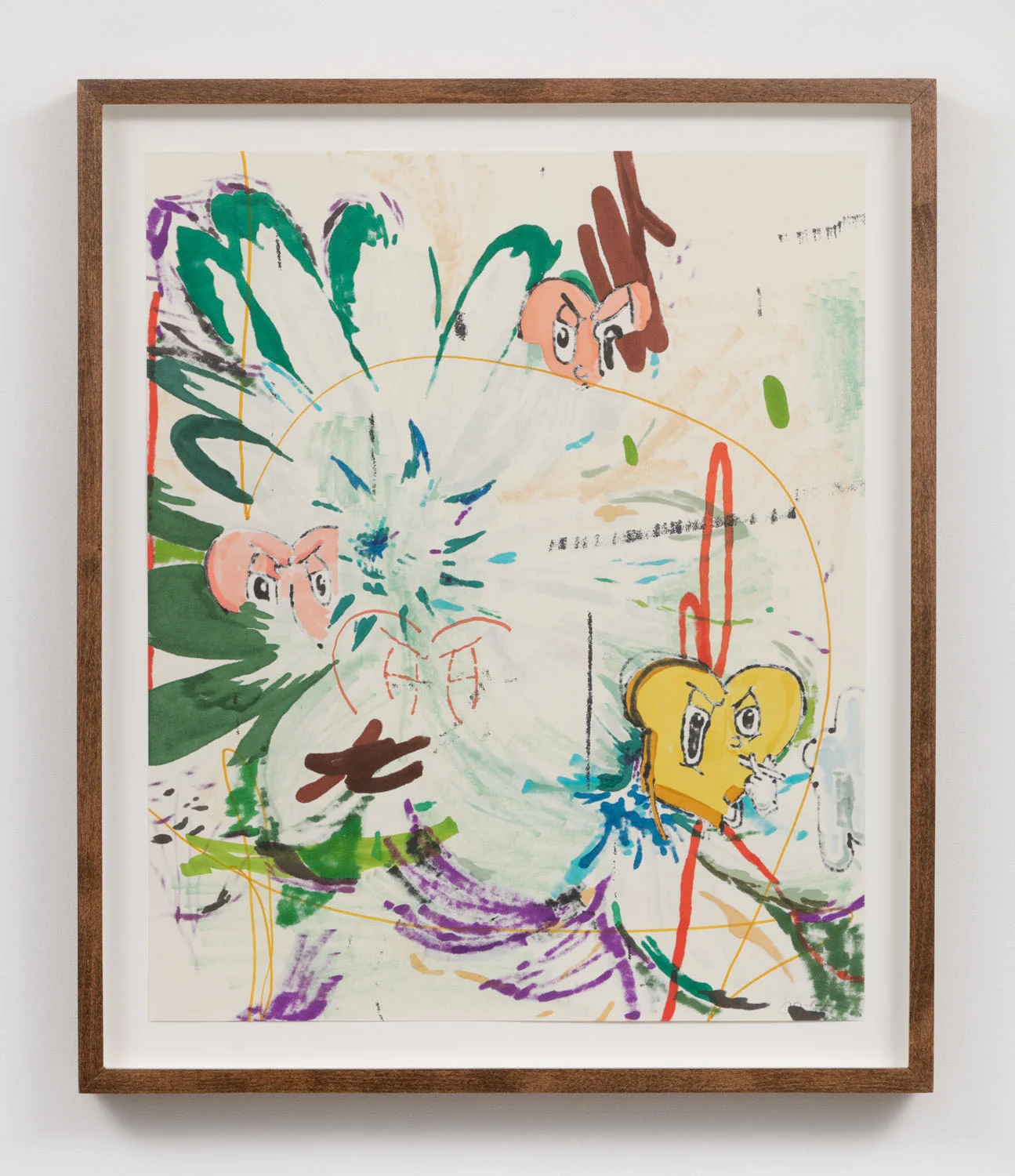 Chris Hood Untitled (Refraction Drawing 18) , 2018 Ink and markers on Canson classic cream 17 x 14 inches (framed)