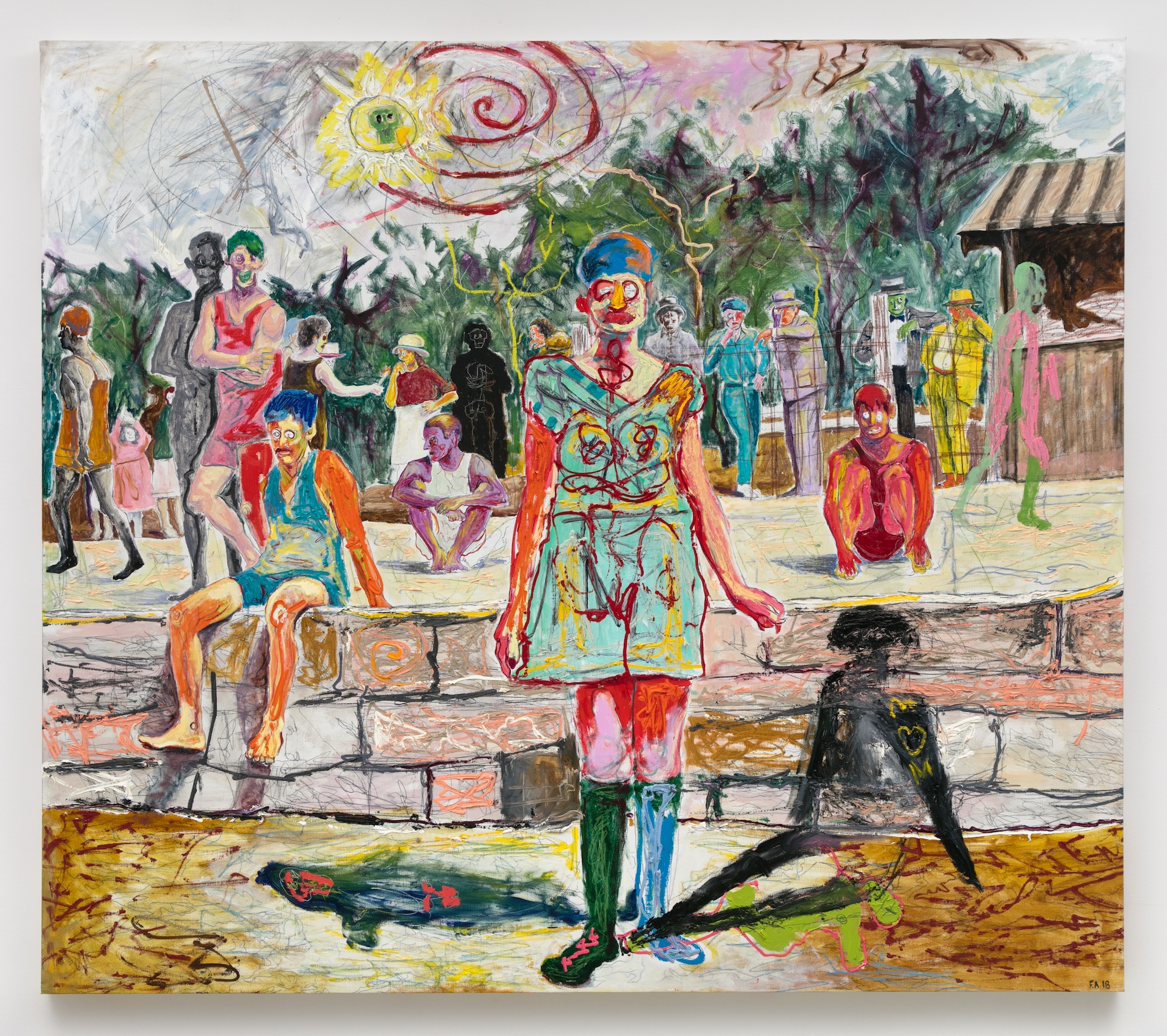 Farley Aguilar Estranged, 2018 Oil, oil stick, and graphite on linen 69.5 x 79 inches