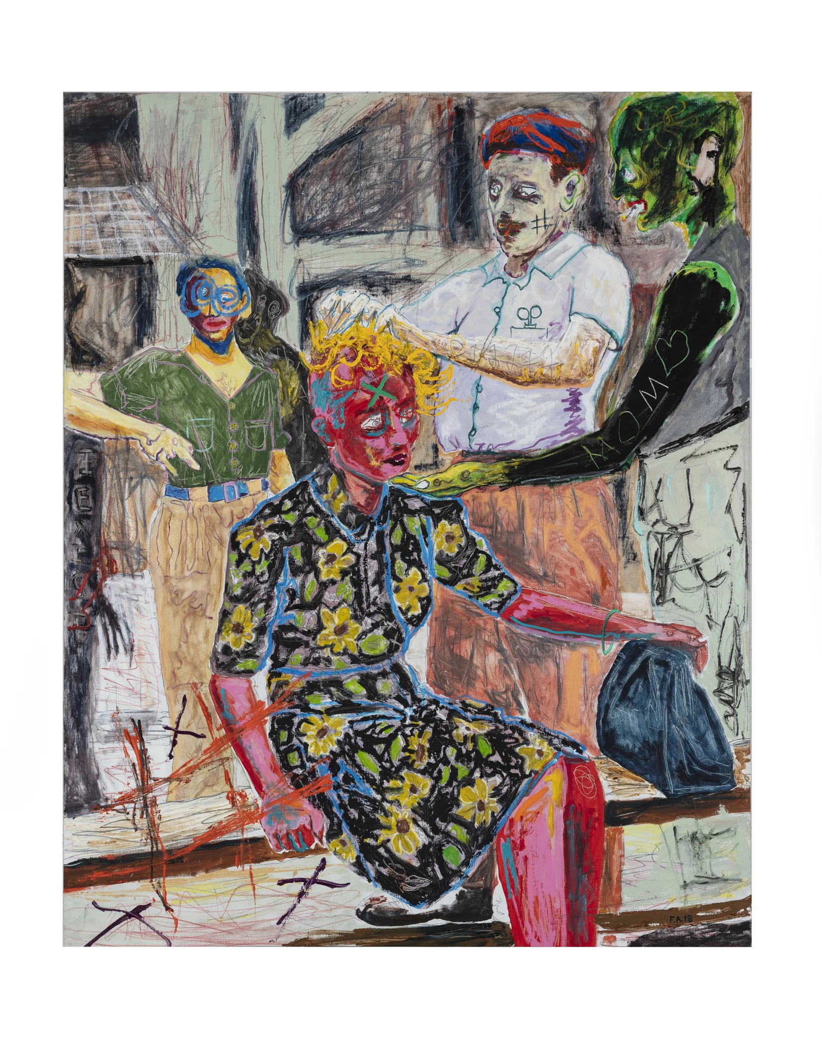 Farley Aguilar Cleanse, 2018 Oil, oil stick, and graphite on linen 71 x 57 inches
