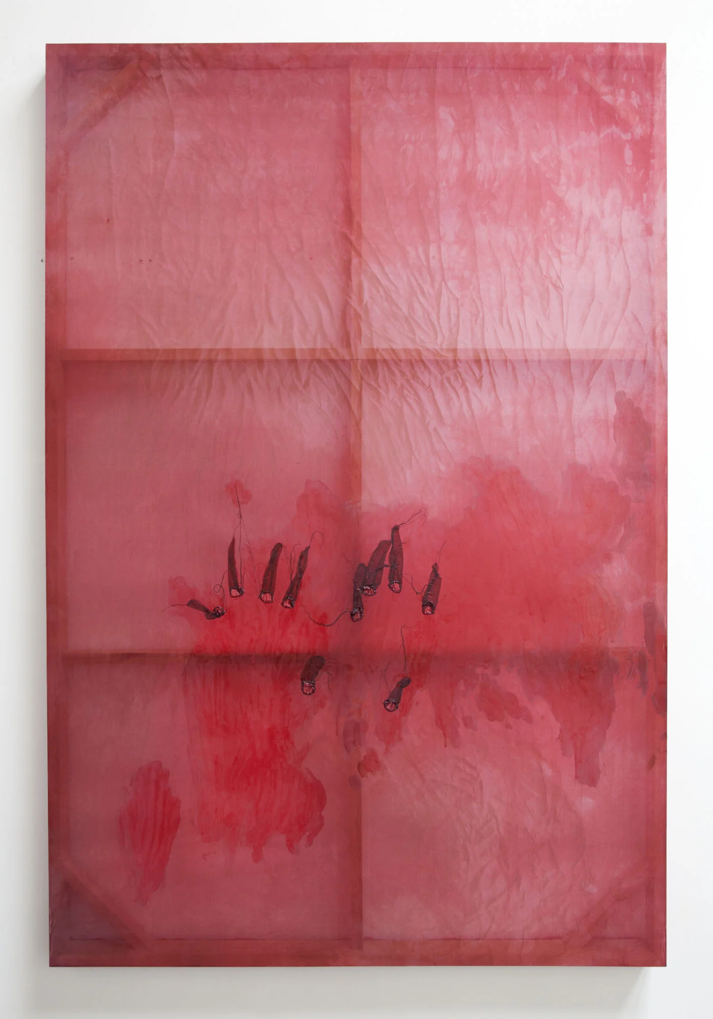 Erica Mahinay This Test, This Site , 2019 Acrylic on silk 60 × 40 inches (152.40 × 101.60 cm)