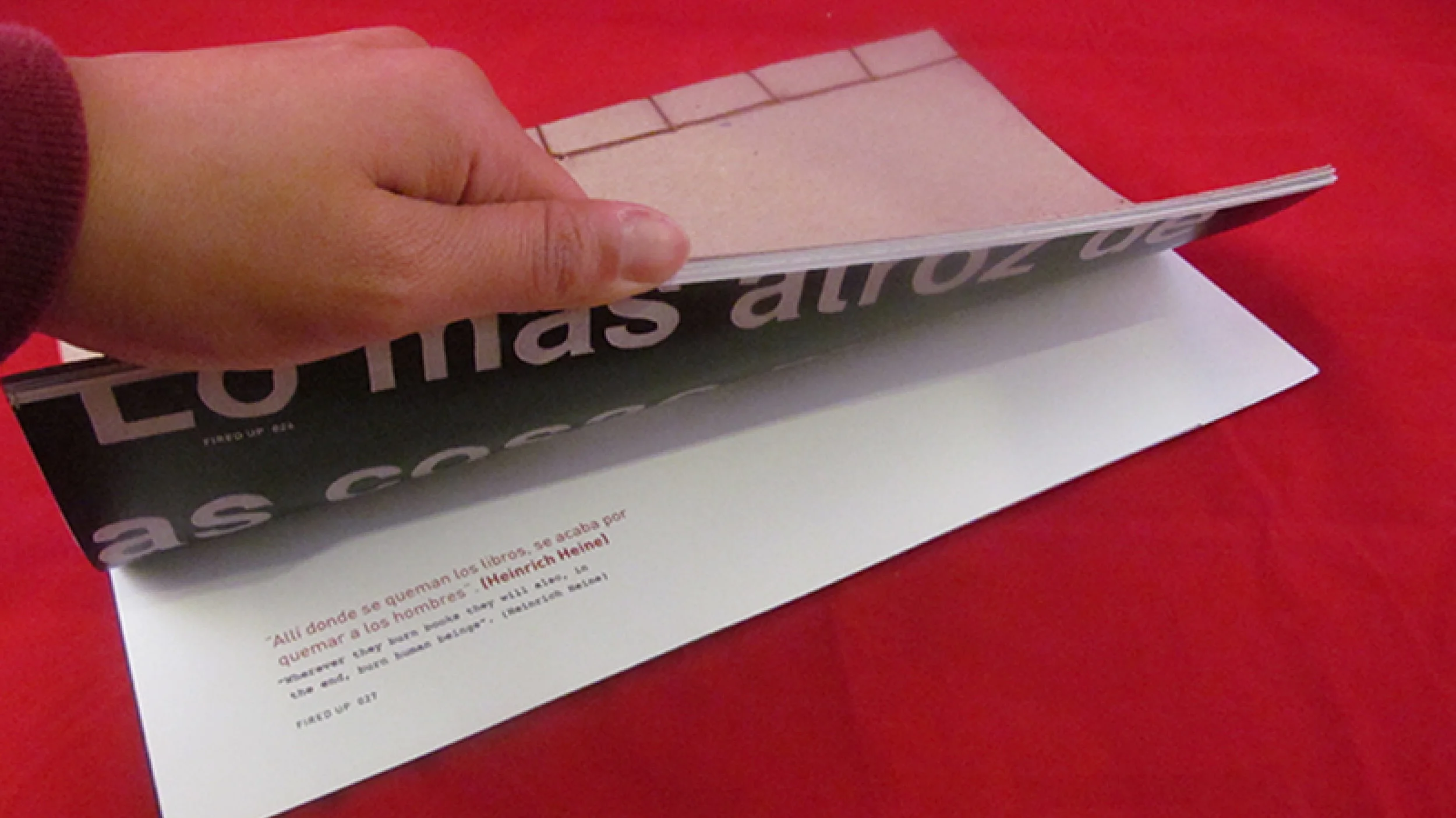 binding and design detail of fire,&nbsp;by Jacquelyn Cipres