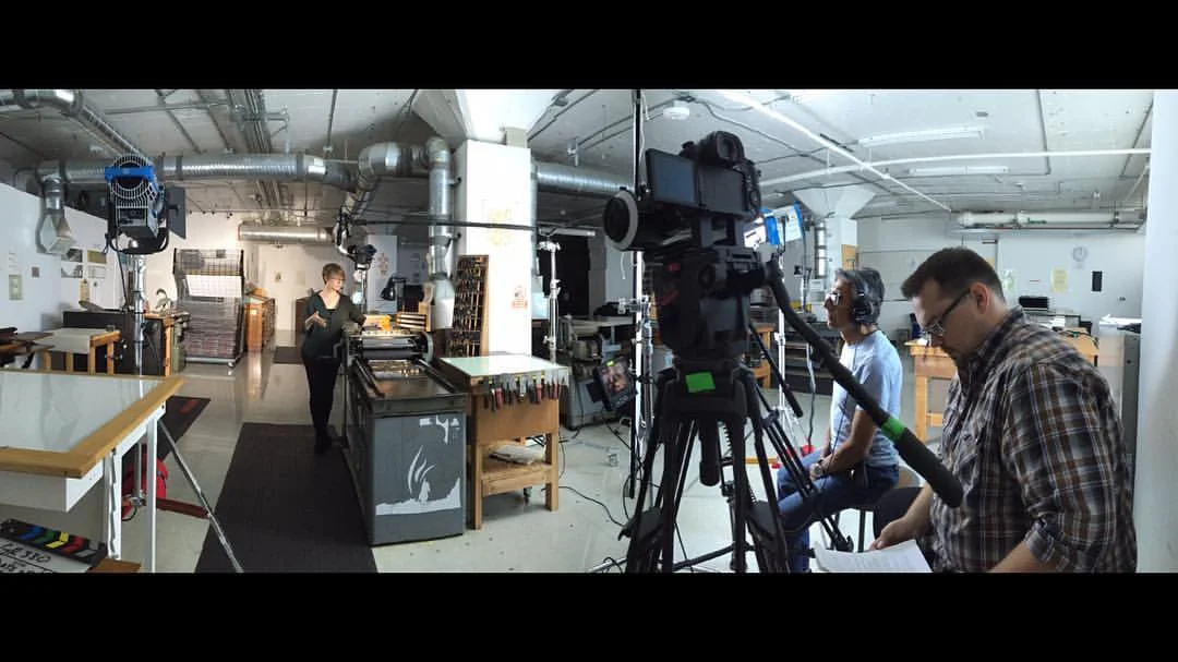 So much equipment for one woman talking about books.