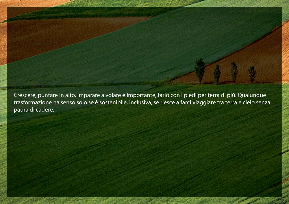 La slide di introduzione alla soluzione proposta, fortemente legata all'immaginario agricolo.