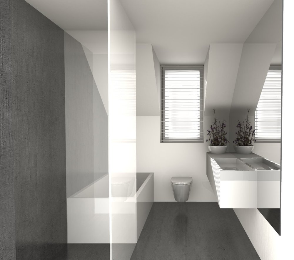 labyrint Permanent rijm Annemarieke van Dooren Architect — Kleine moderne badkamer