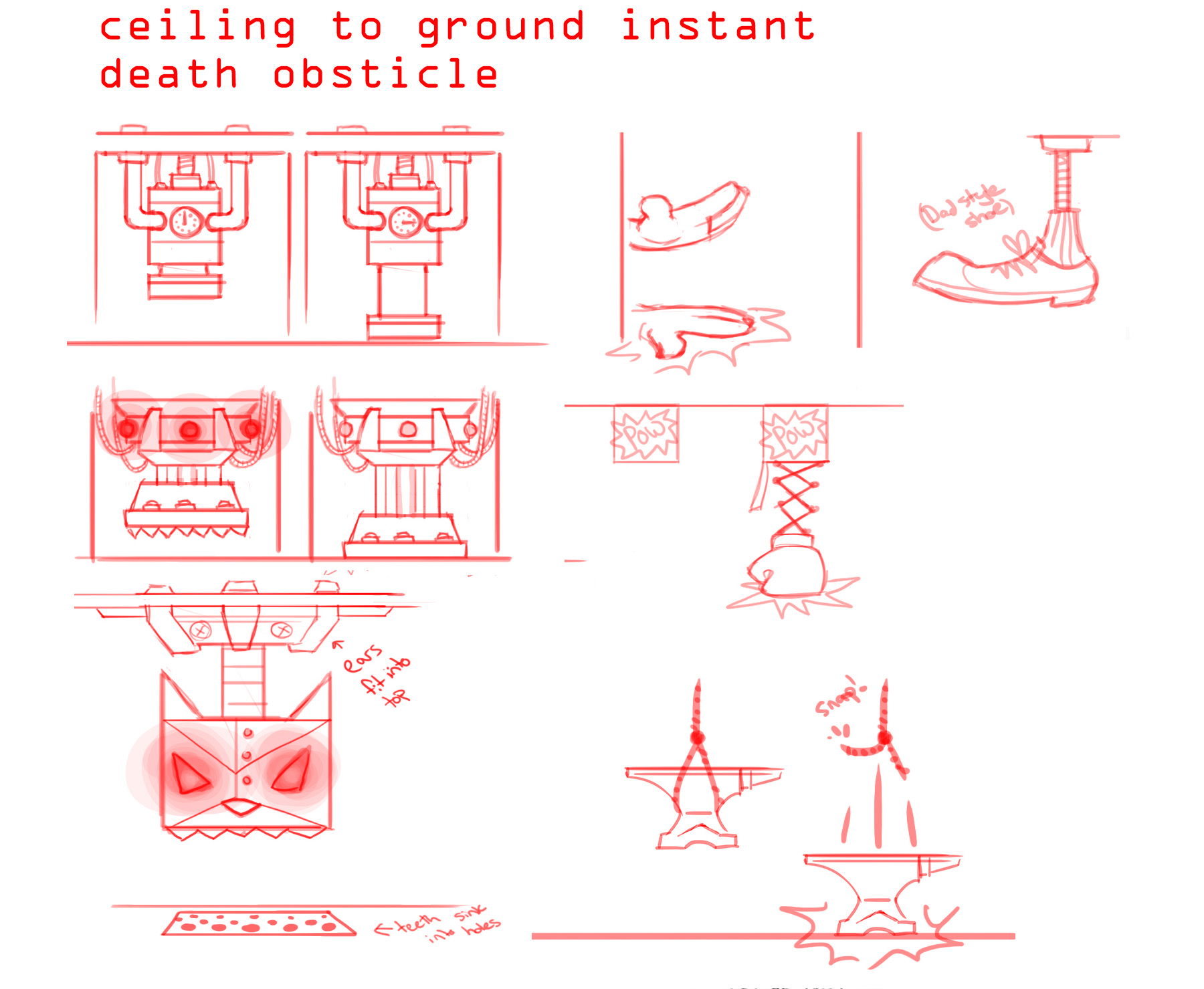 Simple, quick design experiments for what became the Kitty Krusher