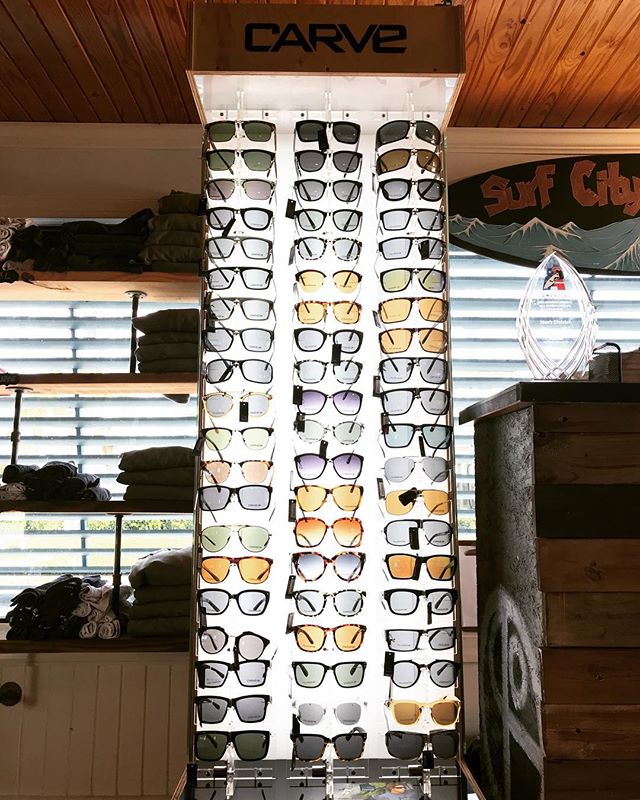 We just got a fresh shipment of @carve_visionaries 🕶s in today! Tons of different colors and styles for everyone. This is by far the best selection of Carve sunglasses we&rsquo;ve had! So come pick up a pair or 2 today before they&rsquo;re gone. 🎟?