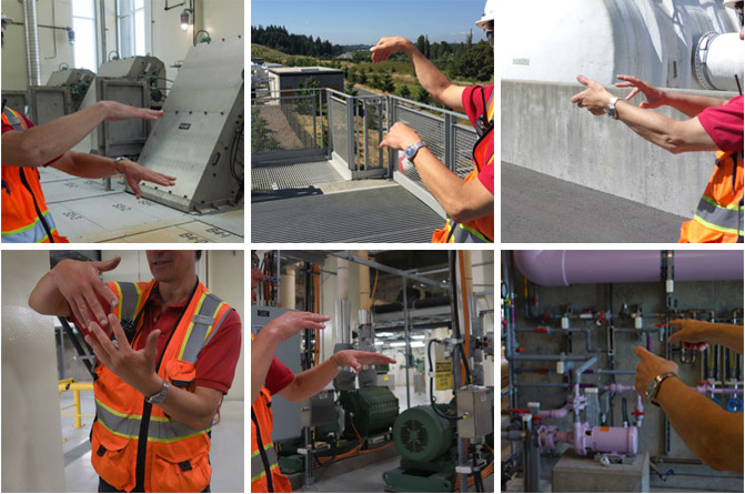 Description of some of the processes during a visit of Brightwater wastewater treatment plant