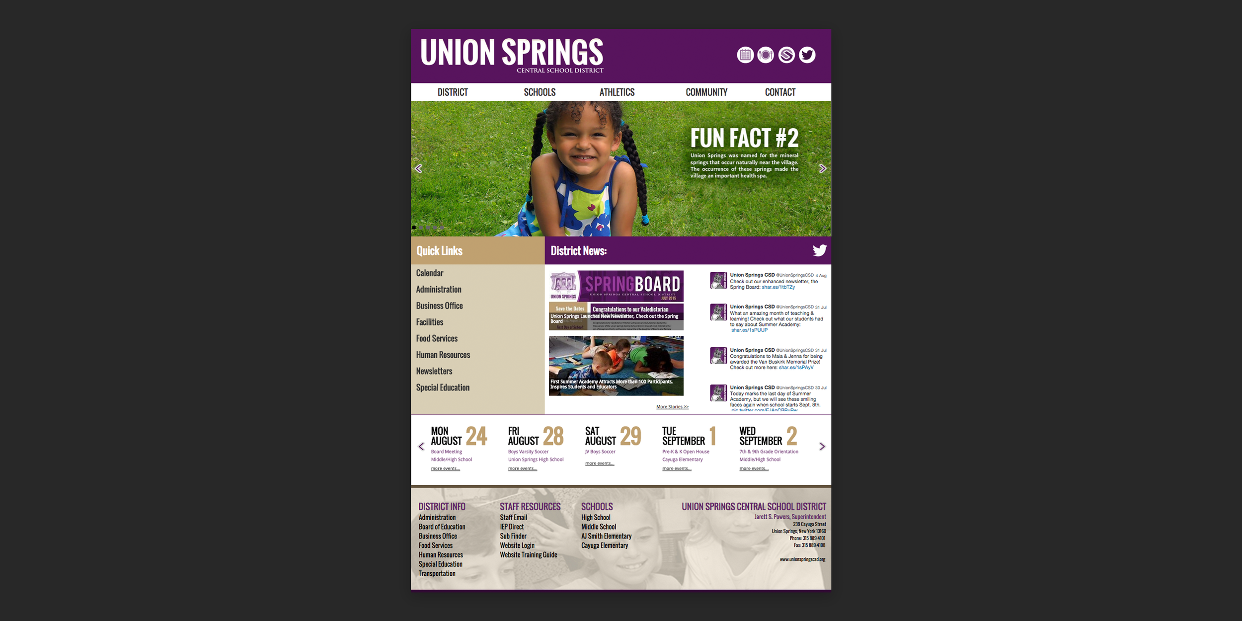 Union Springs - Home Page Redesign
