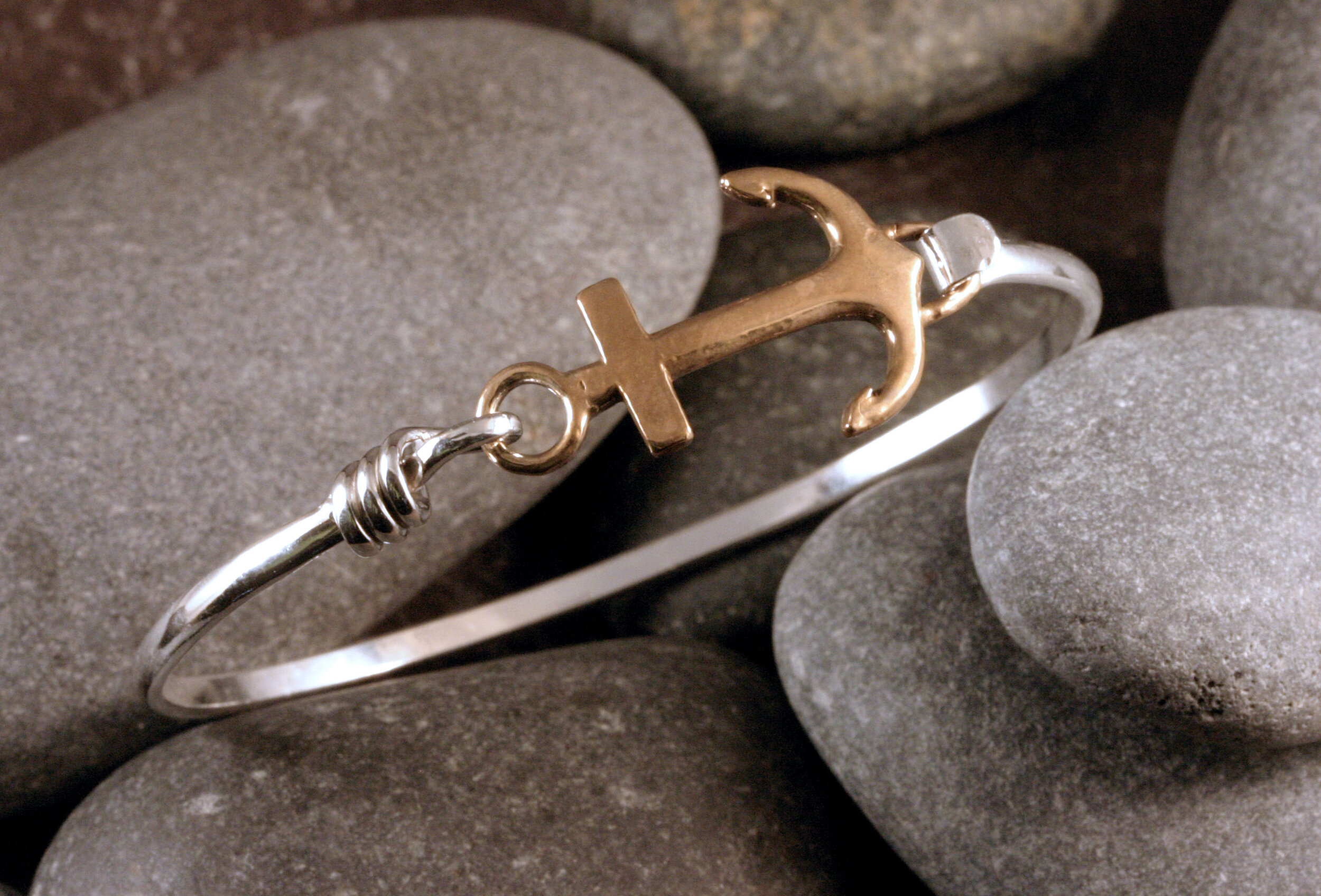 Anchor Bracelet, Sterling Silver or Sterling Silver & Bronze — Designs ...