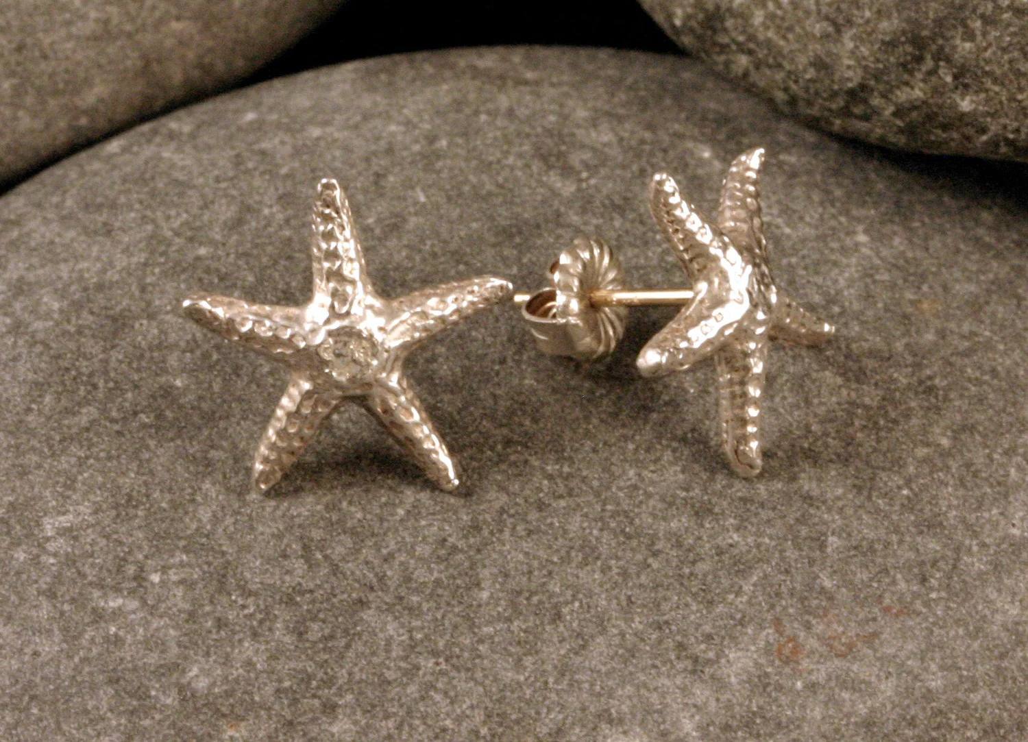 Pink Starfish Stud Earrings Sterling Silver 6mm Pink Starfish Stud Earrings Sterling Silver 6mm