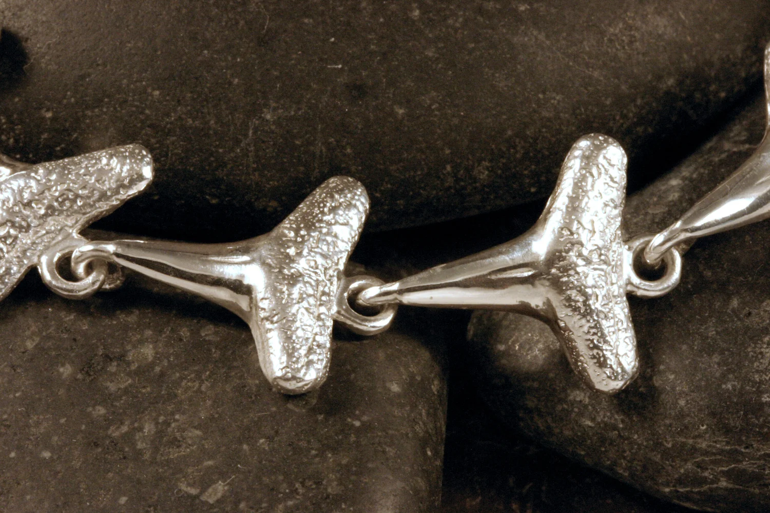 Sterling Silver Shark Teeth Link Bracelet — Designs By S&R