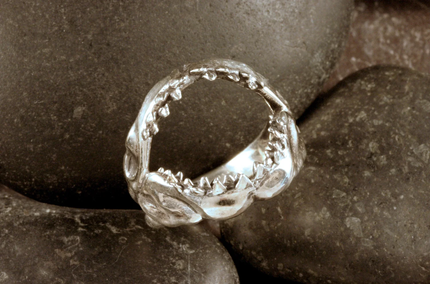 Custom Ring Ring For Your Teeth Sterling Silver Shark Jaw Ring