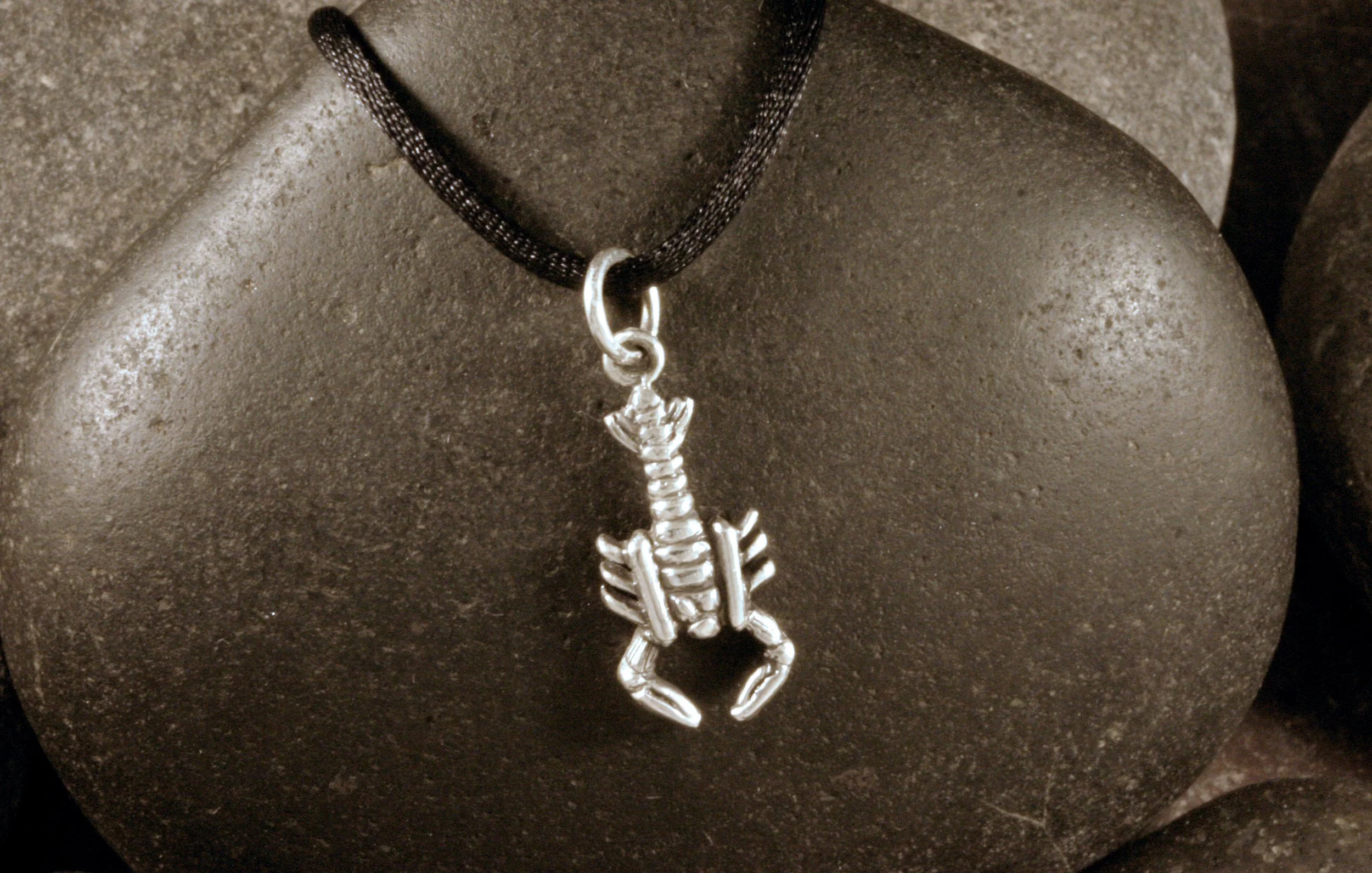 An oxidized sterling silver mini lobster charm.