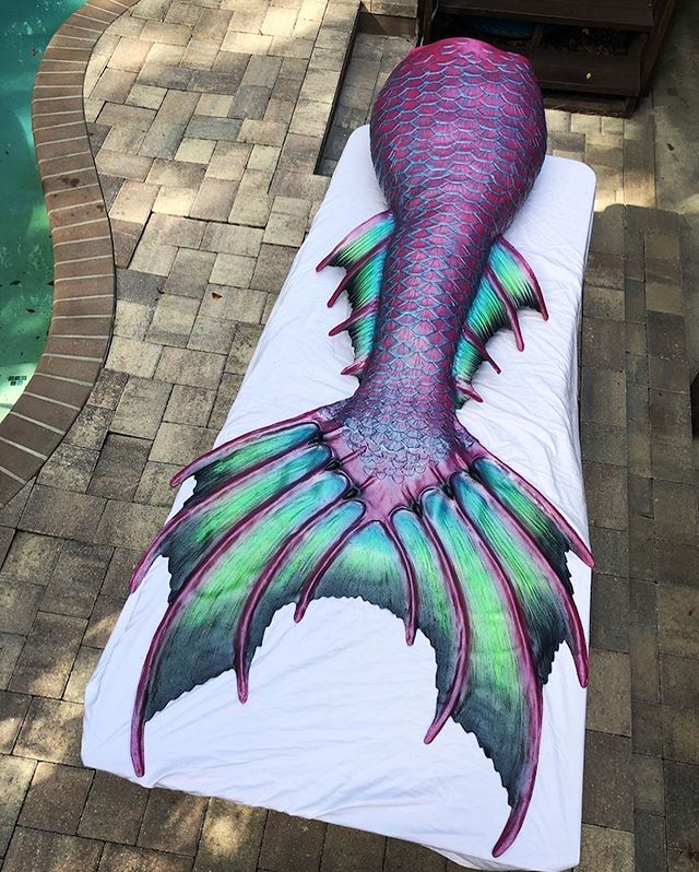 We are feeling the combination of scary siren and beautiful nymph with this unique tail! Made using our new scuff proof individually edged scales and custom calf fins this unique tail definitely stands out from the rest!
&bull;
Tail @the_mernation
Me