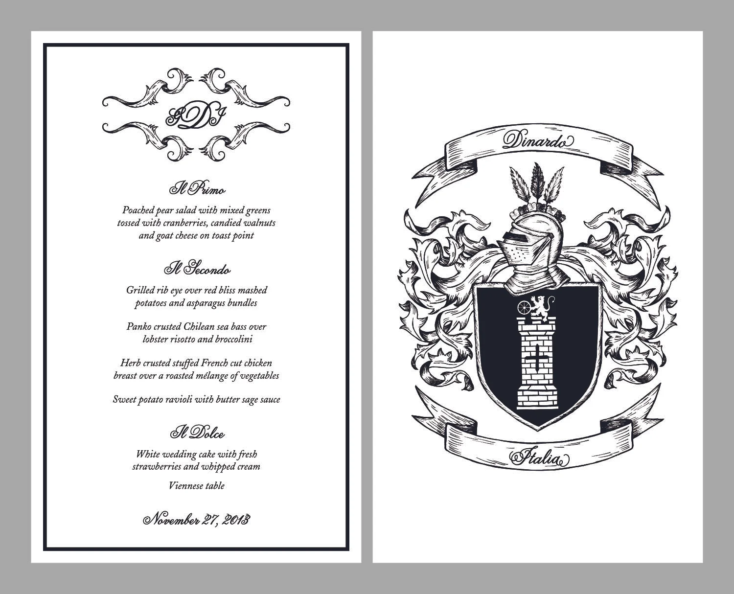   WEDDING MENU &nbsp;4.5"×7.25"  