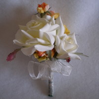 Copy of Cream and Orange Rose Corsage - Minneapolis Silk Florist