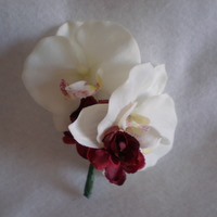 Copy of Cream Orchid and Burgundy Corsage - Minneapolis Silk Florist