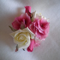 Copy of Cream Rose and Pink Hydrangea Corsage - Minneapolis Silk Florist