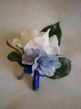 Copy of Cream Rose and Blue Hydrangea Corsage - Minneapolis Silk Florist