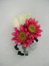 Copy of Cream Rose and Pink Gerbera Daisy Corsage - Minneapolis Silk Florist