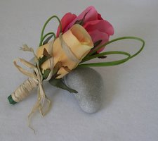 Copy of Pink and Yellow Rose and Grass Accent Corsage - Minneapolis Silk Florist