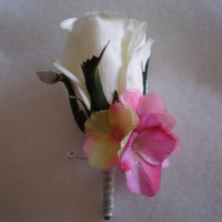 Copy of White Rose and Pink Hydrangea Boutonniere - Minneapolis Silk Florist
