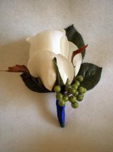 Copy of White Rose and Green Berry Boutonniere - Minneapolis Silk Florist