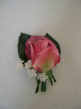 Copy of Pink Rose and White Accent Flower Boutonniere - Minneapolis Silk Florist