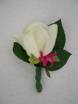 Copy of White Rose and Pink Accent Flower Boutonniere - Minneapolis Silk Florist