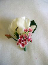 Copy of White Rose and Pink and White Accent Flower Boutonniere - Minneapolis Silk Florist