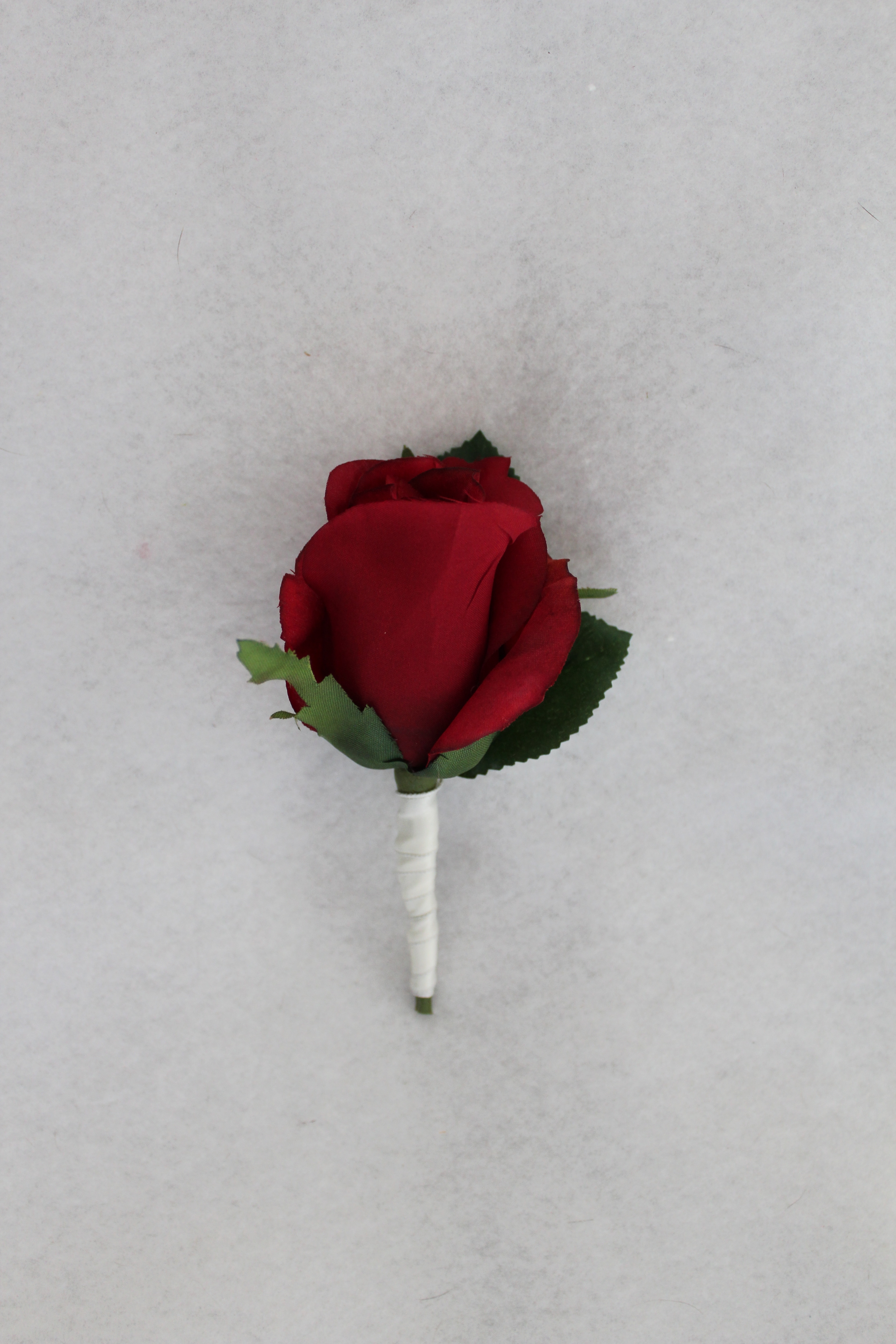 Red and White Boutonniere