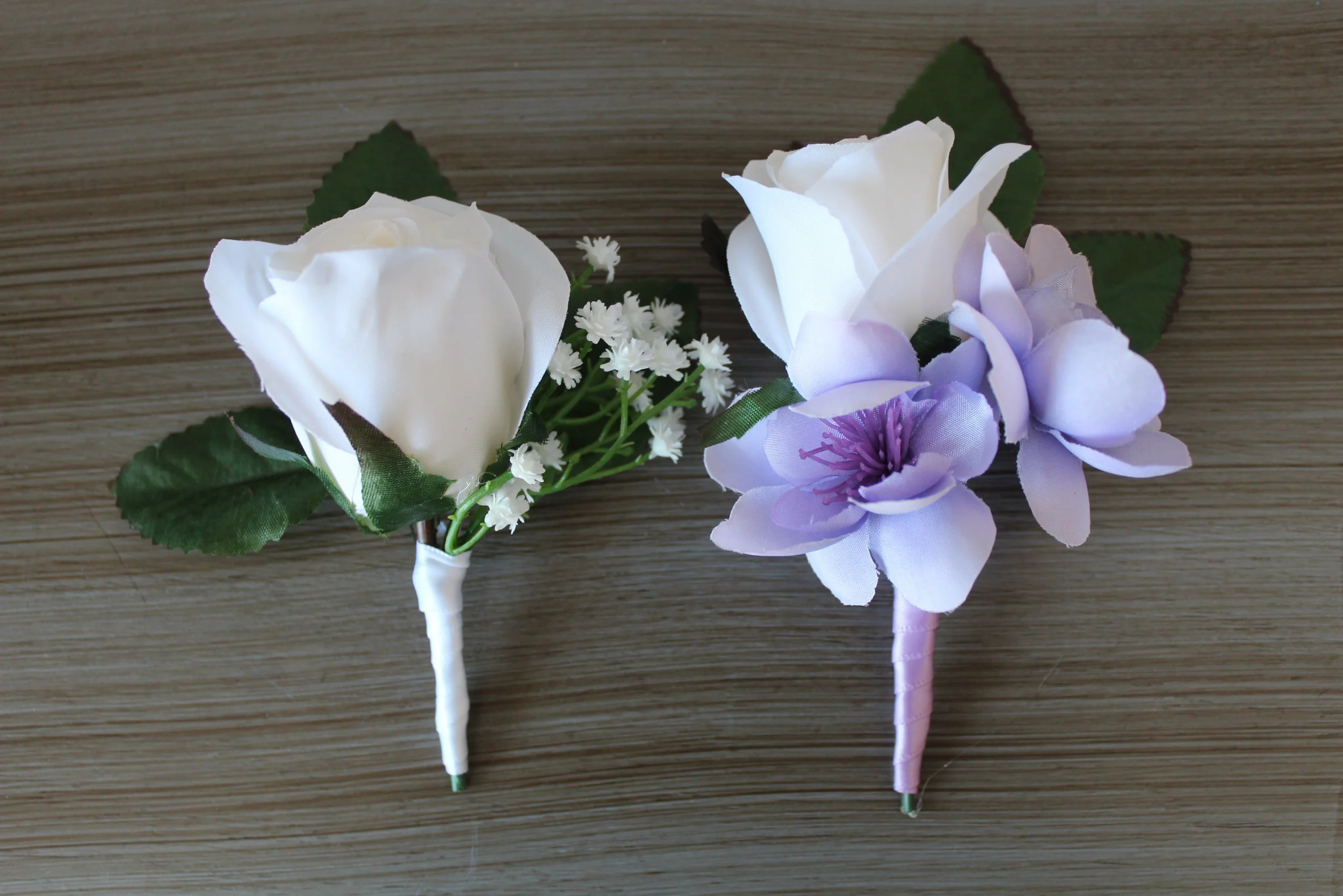 Groom's boutonniere and Best Man's boutonniere.