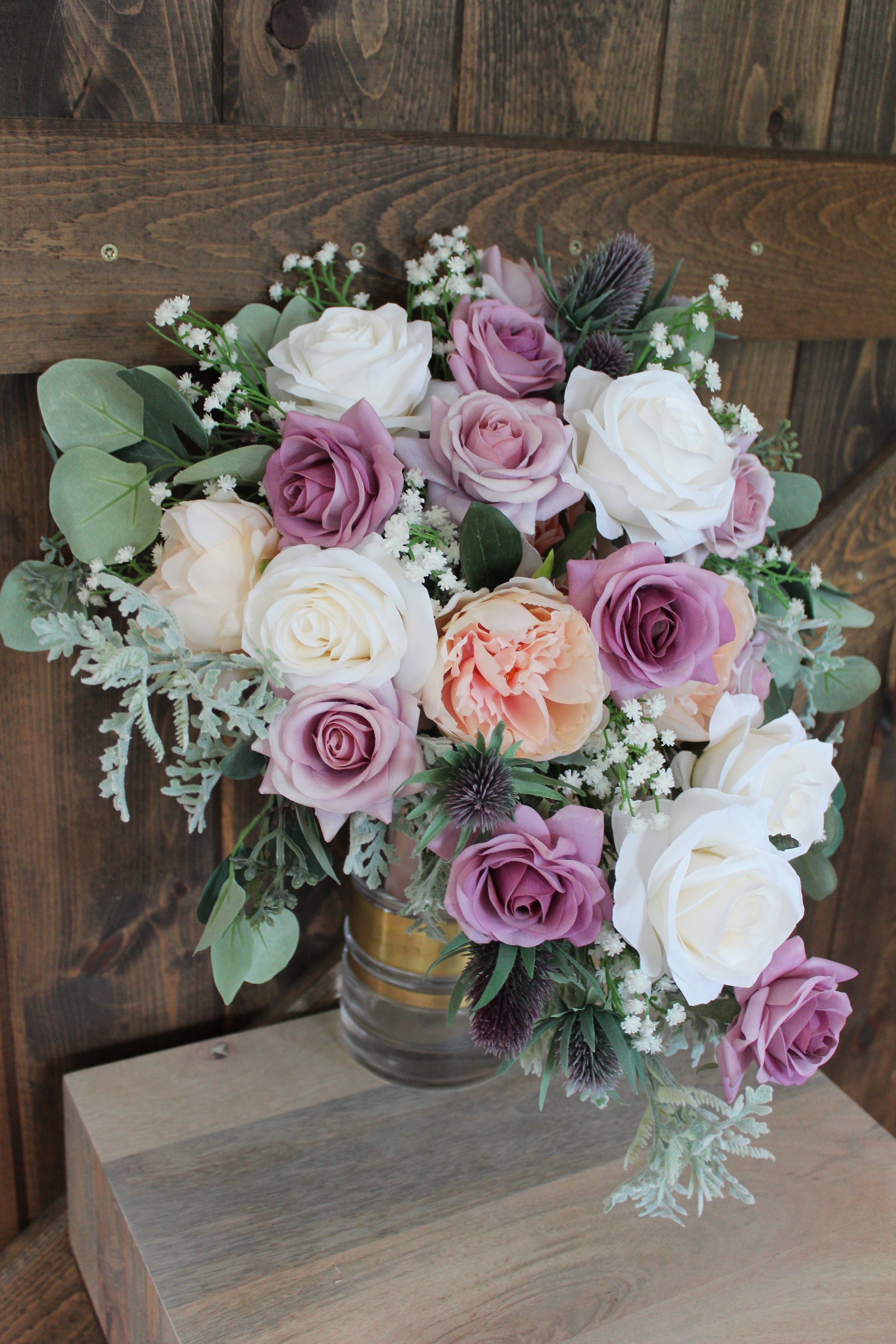 Mauve and Blush Silk Wedding Flowers