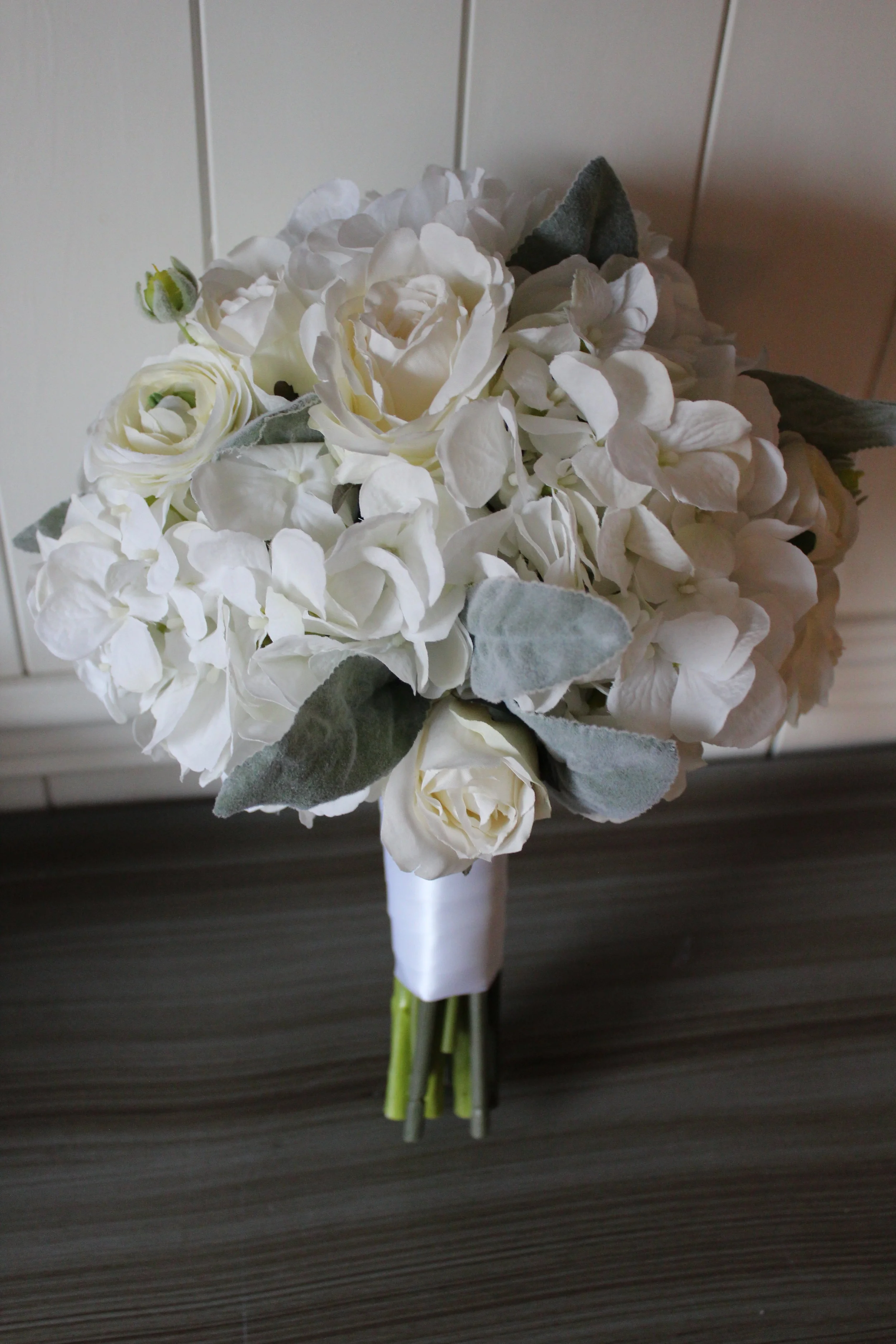 Dusty Miller in Silk Bridal Bouquet Recreation