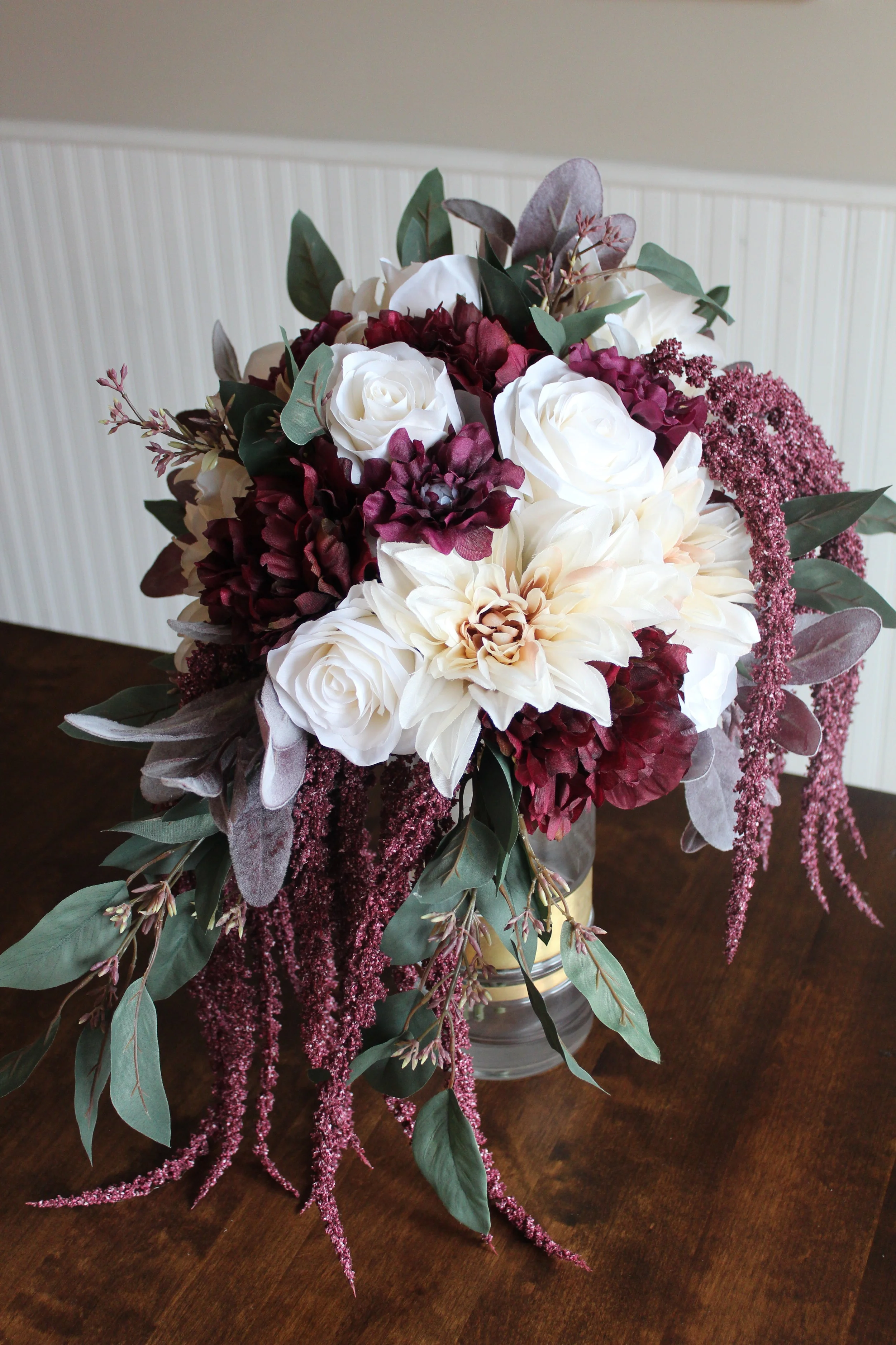 Raspberry and Blush Silk Wedding Flowers
