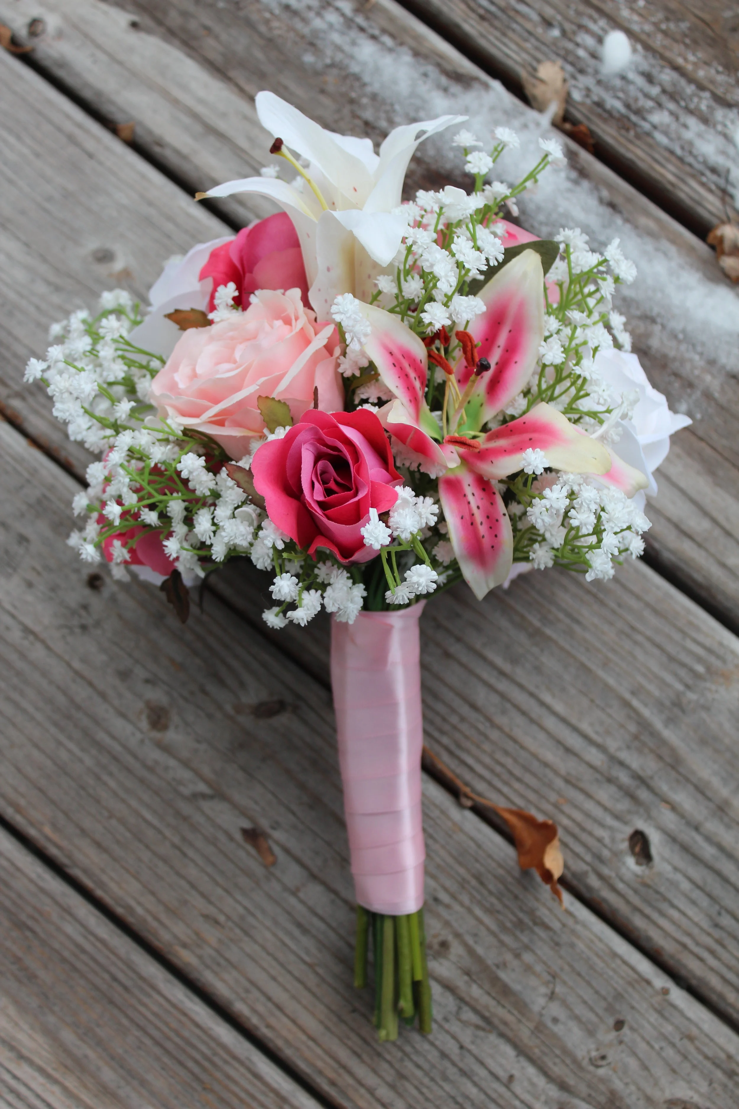 Bridal Bouquet Recreation in Silk Flowers