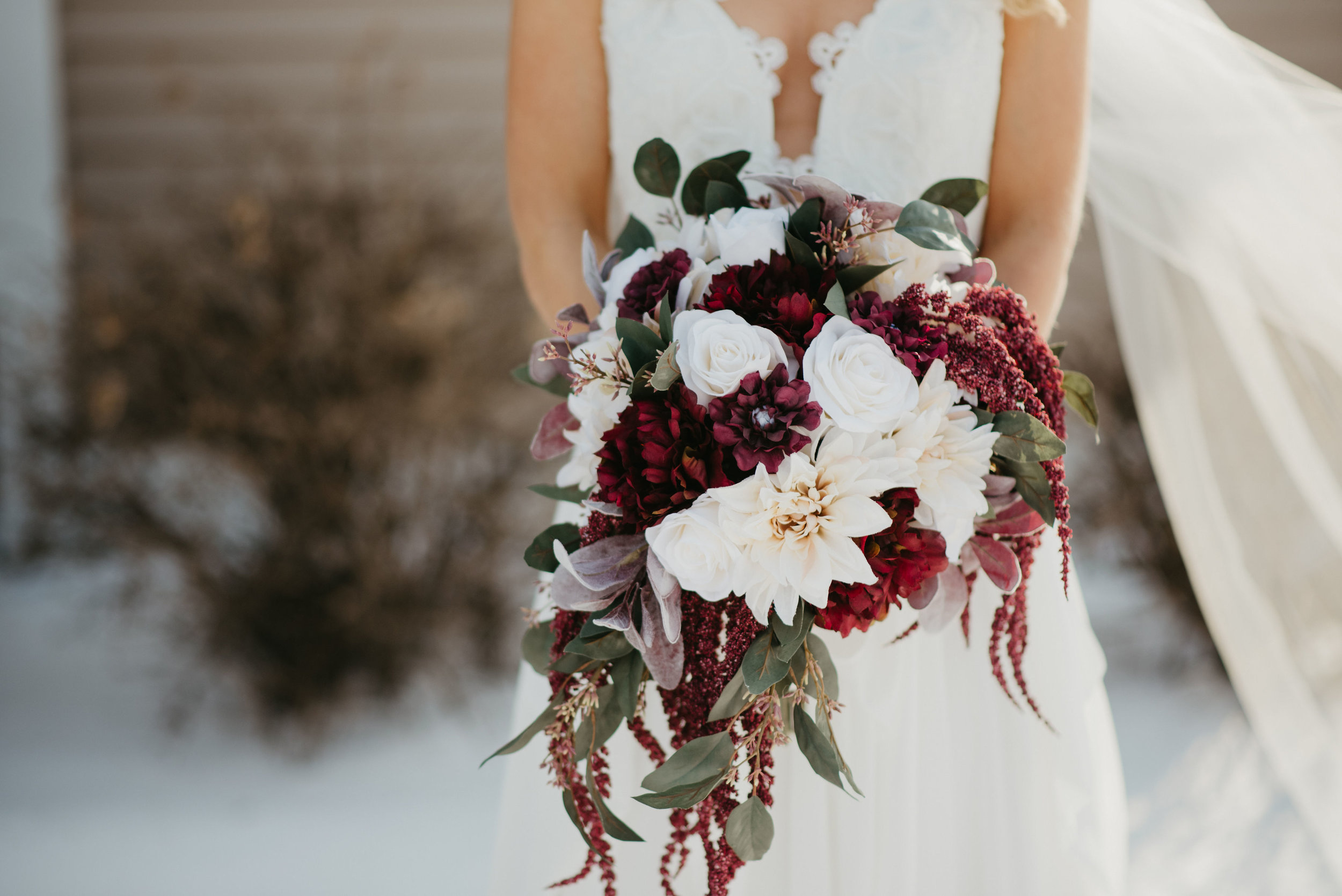 Burgundy Cascade Silk Wedding Flower Review