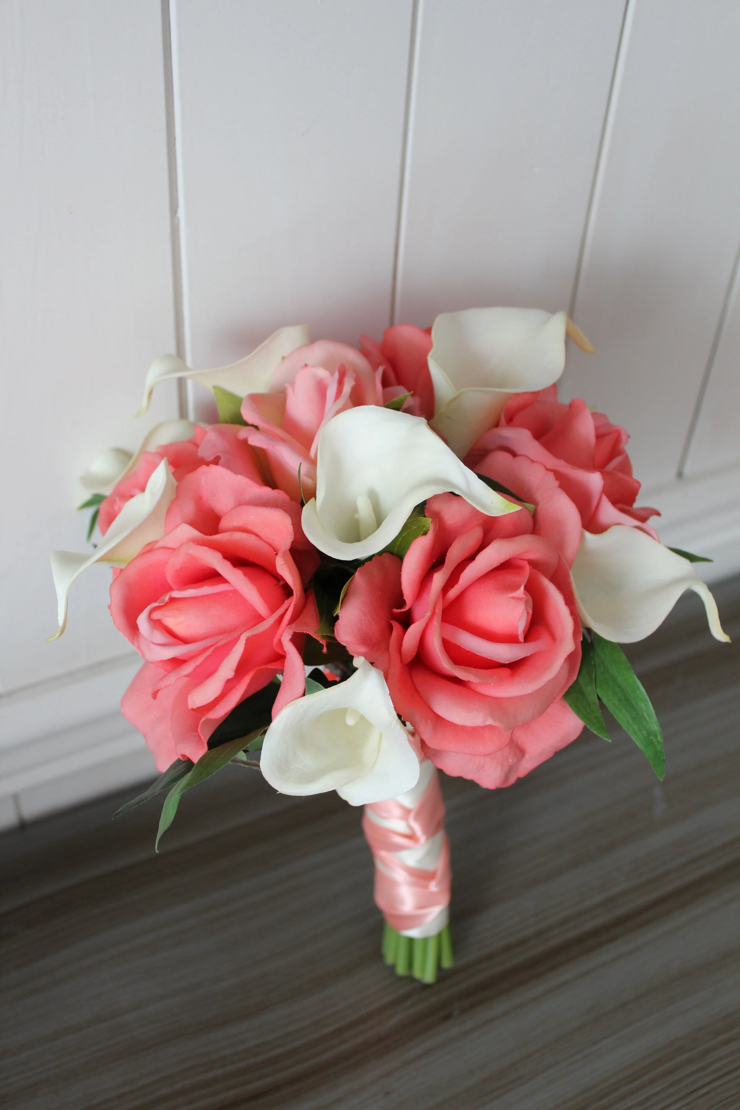 Destination Wedding with Coral Silk Flowers