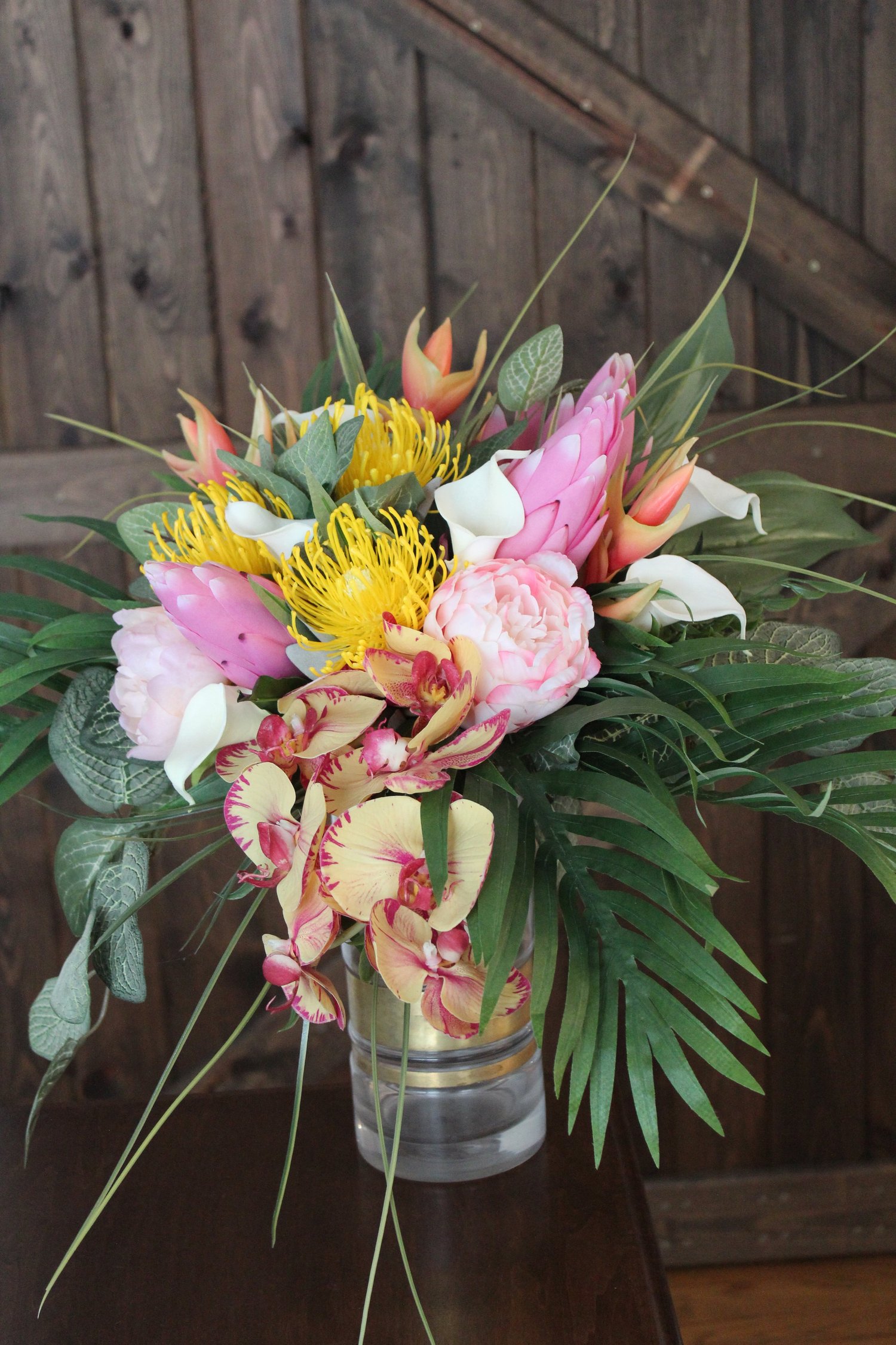 Tropical Bridal Bouquet And Matching Silk Flower Arrangements Silk Wedding Flowers And Bouquets Online Love Is Blooming silk wedding flowers and bouquets