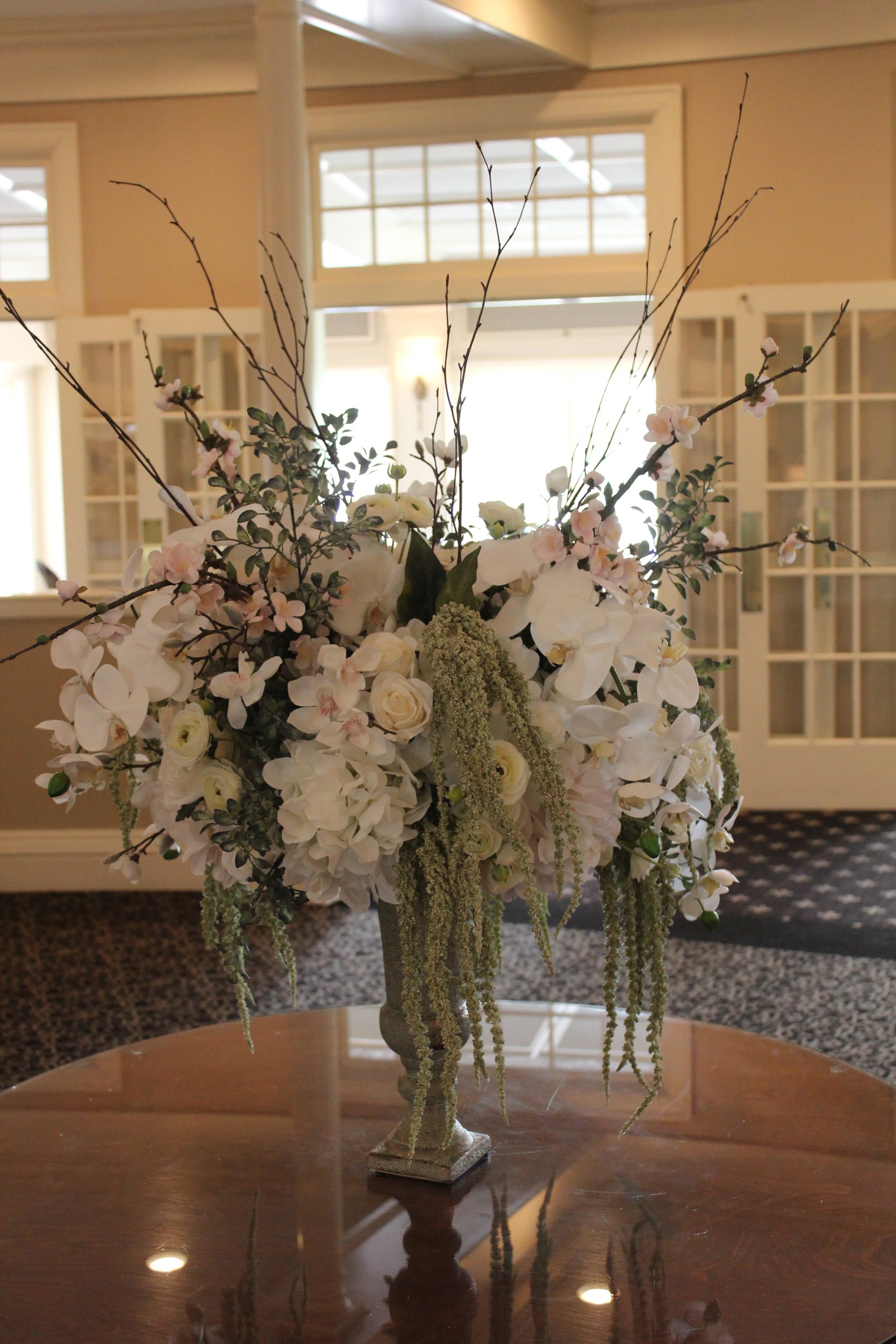 Custom Over-sized Centerpiece Silk Wedding Flowers for Minneapolis Golf Club