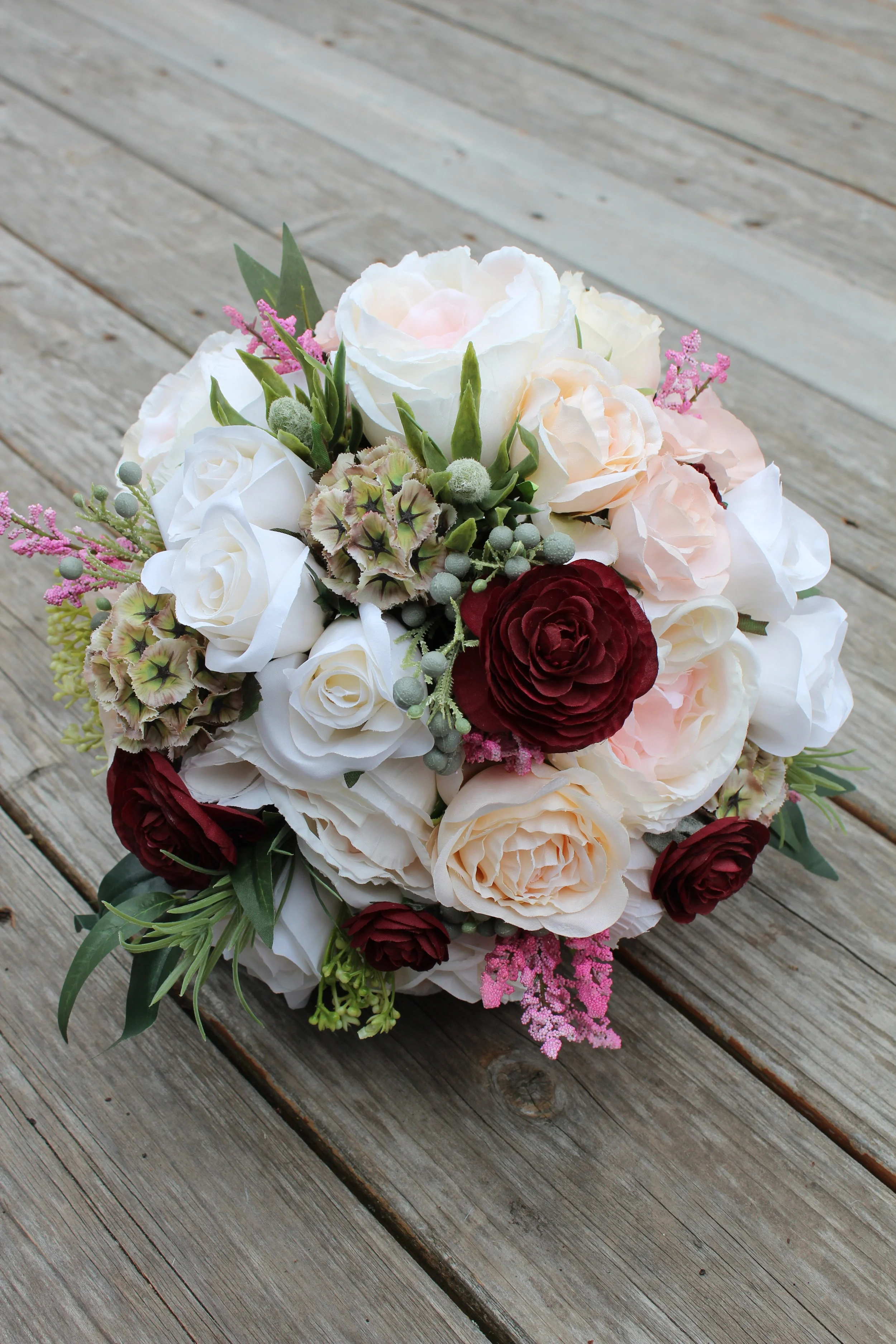 Textured Bridal Bouquet Recreation in Silk Flowers