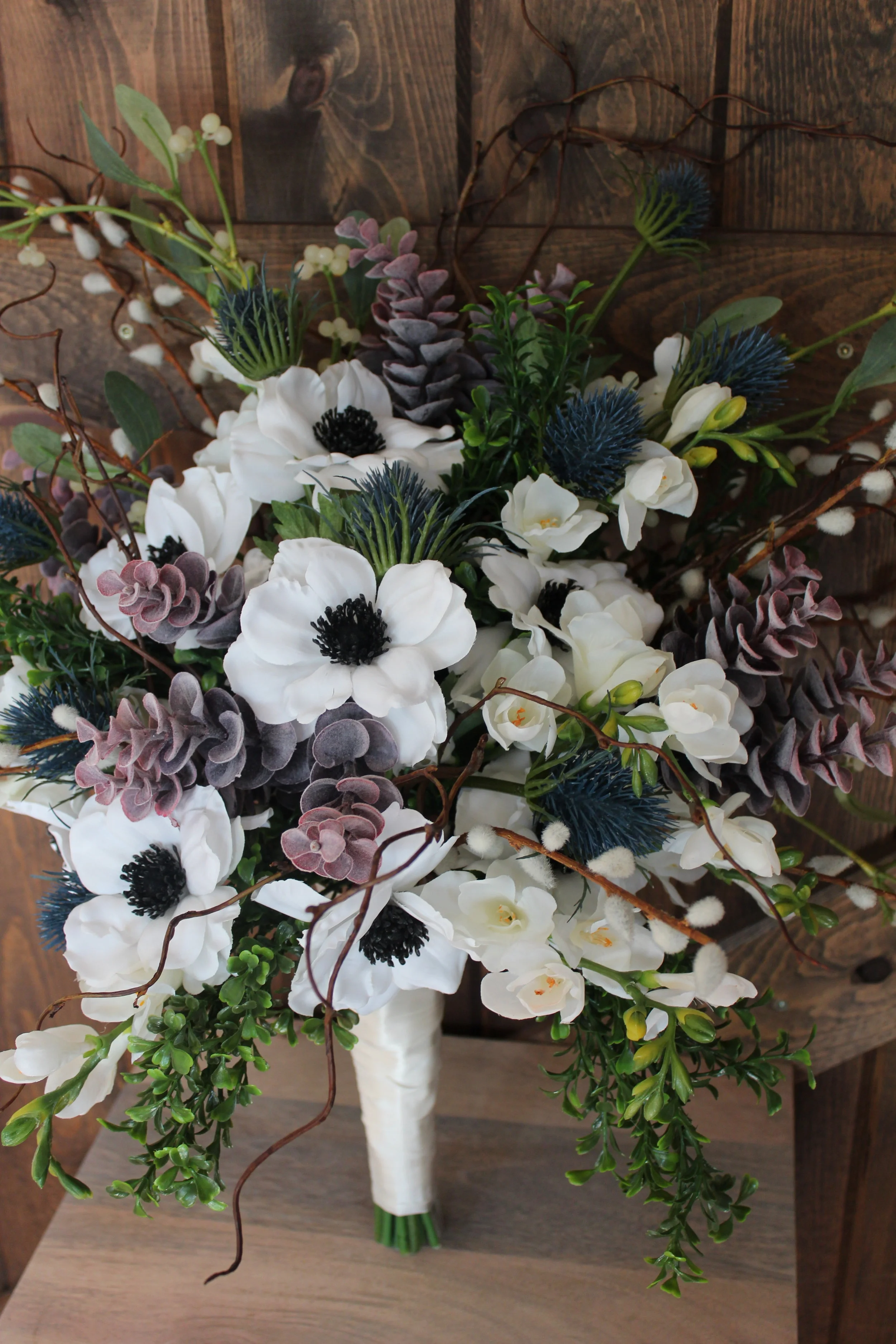 Wild Winter Wedding with Silk Wedding Flowers