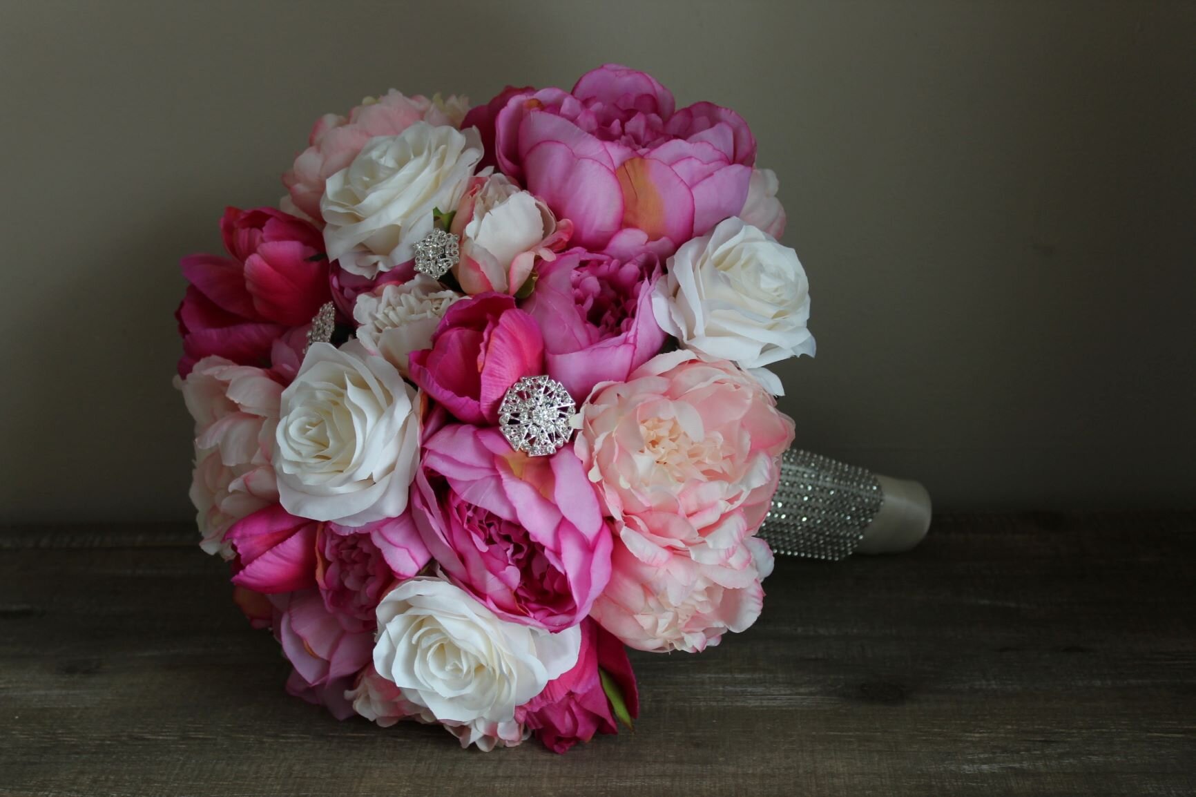 Pink And White Silk Wedding Flowers With Bling Silk Wedding Flowers And Bouquets Online Love Is Blooming