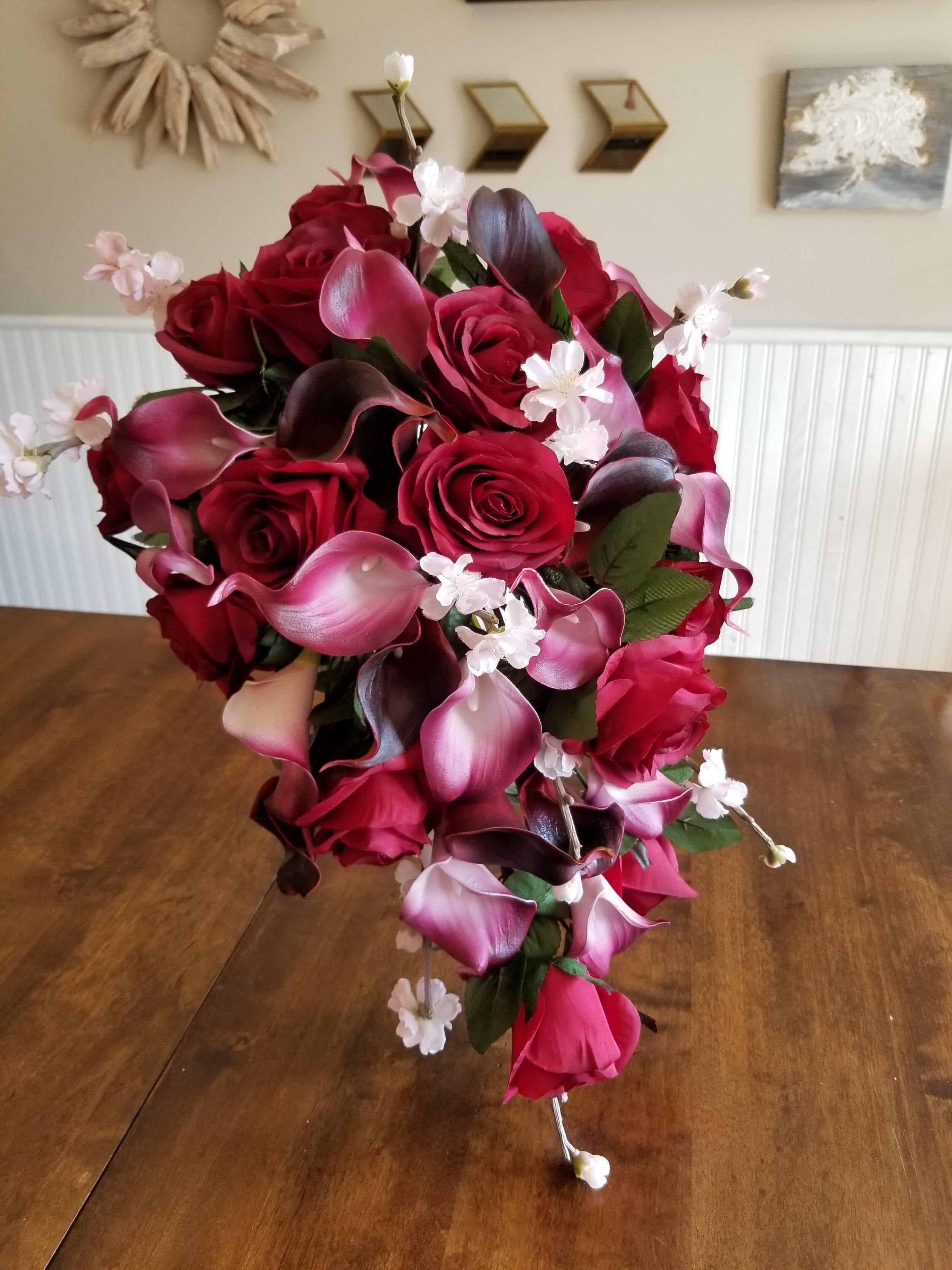 Custom Cascading Silk Bridal Bouquet