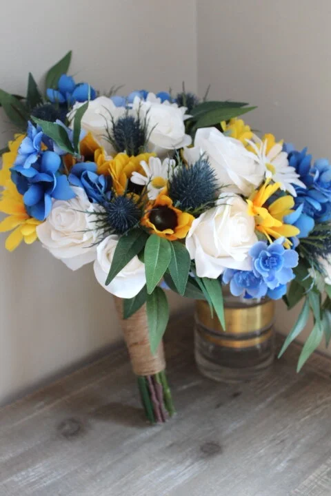 Sunflowers in Silk Bridal Bouquet Wedding Flowers
